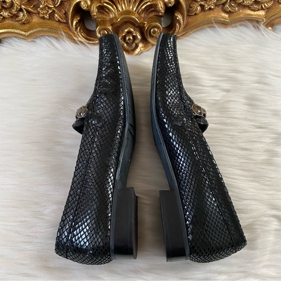 Stuart Weitzman Croc Jeweled Loafers - Picture 4 of 15
